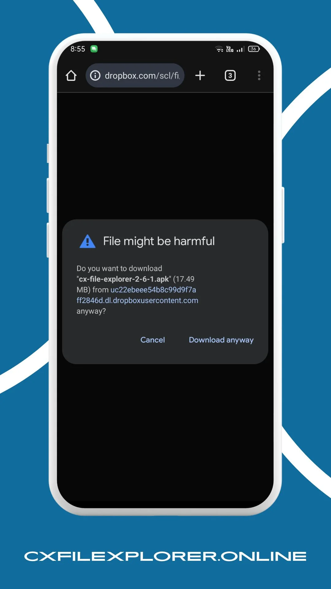 tab on download anyway option