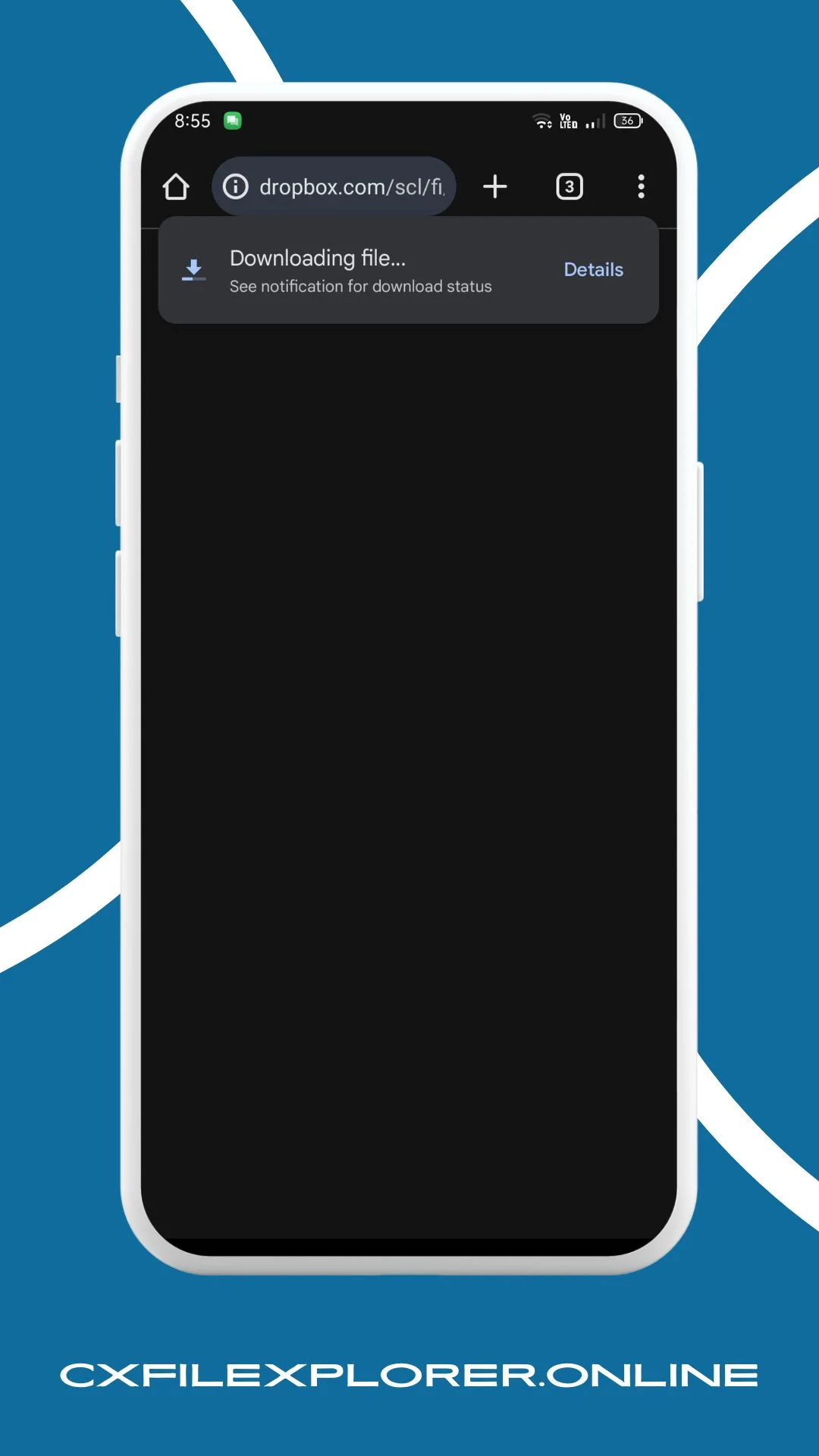 file starts to download