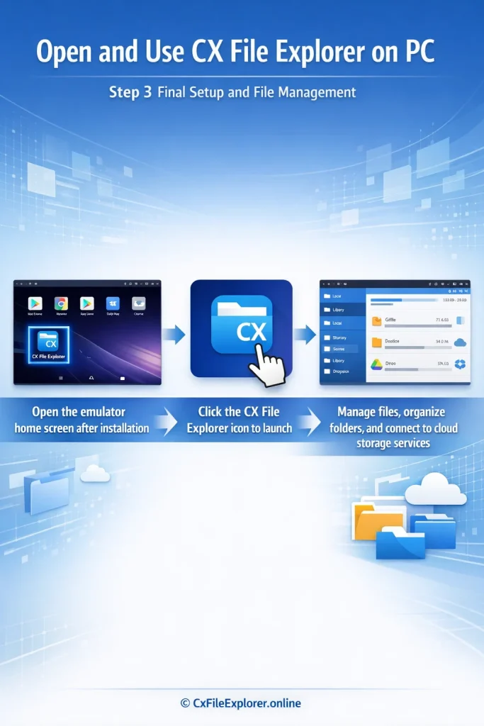 Step 3: Open and Run CX File Explorer on PC