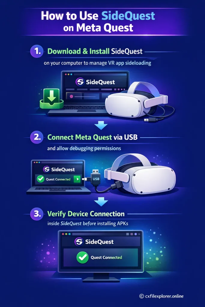Use SideQuest for Sideloading